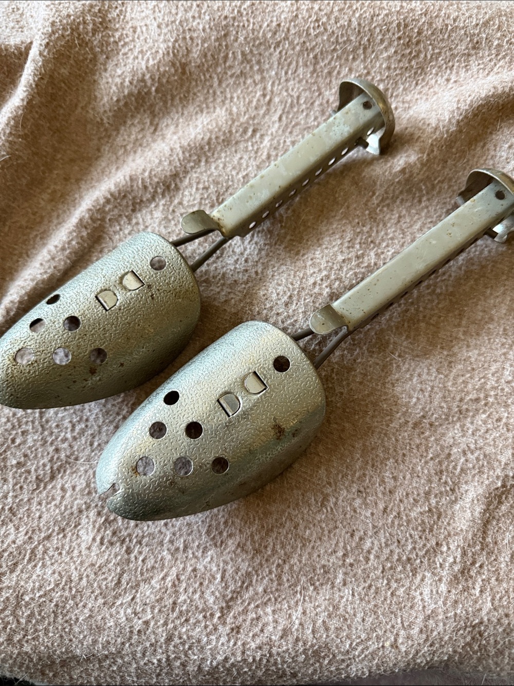 Antique DC Metal Shoe Trees stretchers aluminum steel primitive decor